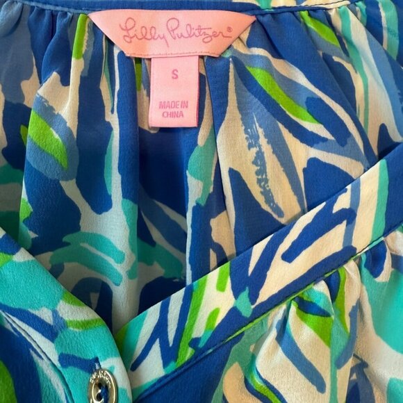 Lilly Pulitzer Elsa 100% Silk Long Sleeve Blouse Top Size Small - Picture 5 of 7